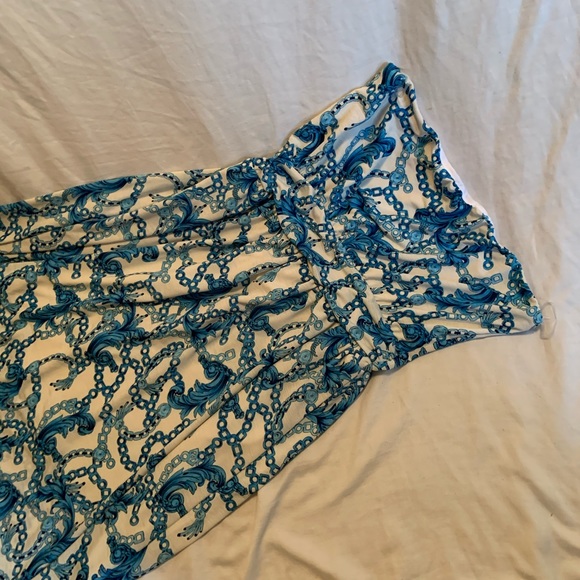 Women’s Strapless Maxi Dress Blue and White ❤️ - Picture 2 of 4